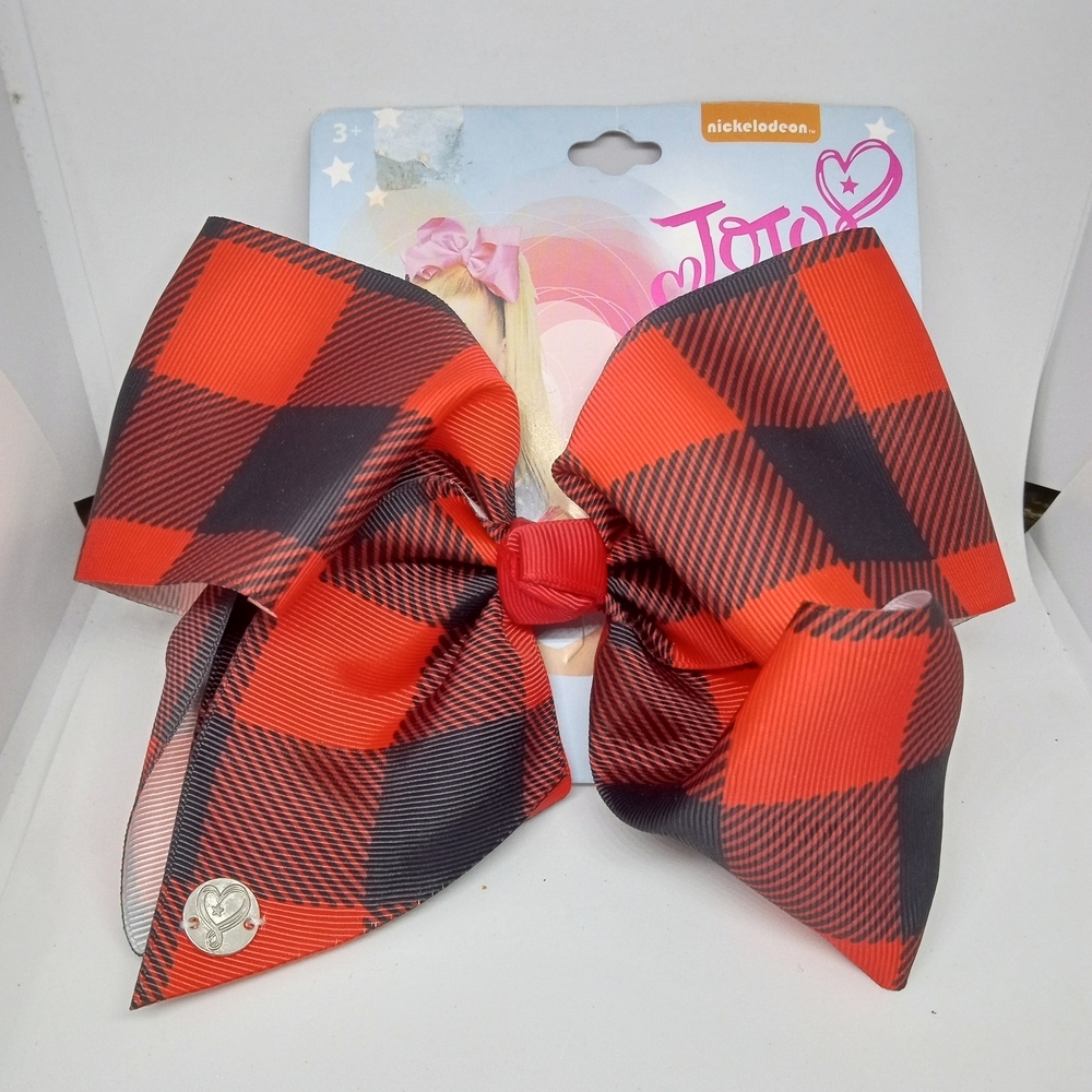 JoJo Siwa Vibrant Red and Black Plaid Hair Bow